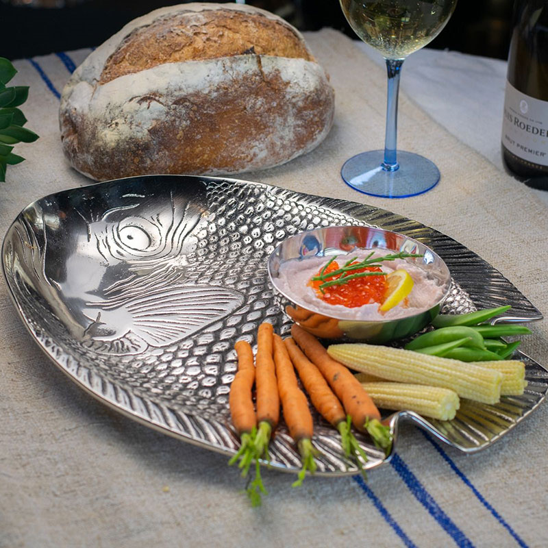 Fish Serving Platter, L38 x W29.5 cm, Silver-0