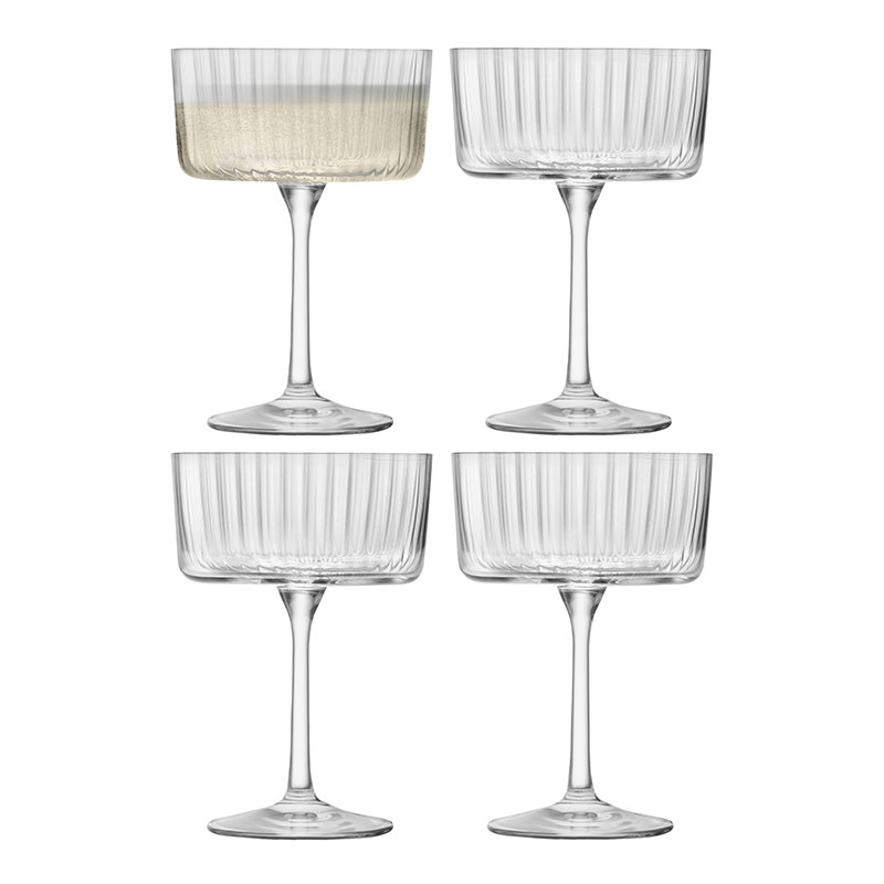 Gio Line Set of 4 Champagne/Cocktail Glasses, 230ml, Clear-0