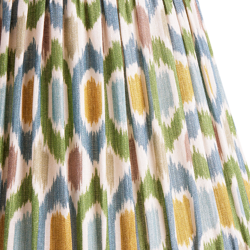 Empire Shade Small Ikat Spot Linen By GP & J Baker, 30cm, Blue/Green-3