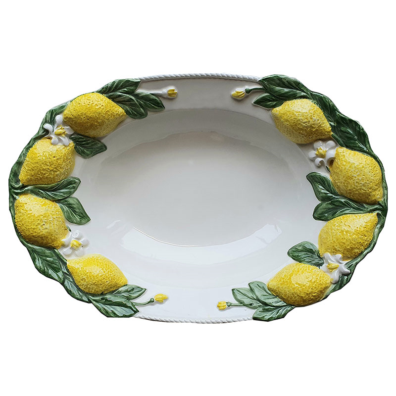 Lemon Serving Platter - White/Yellow-0