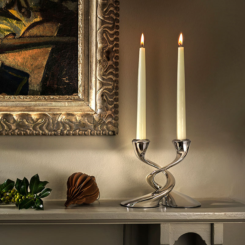 Windrush Candelabra, H19 x W26.5cm, Stainless Steel-5