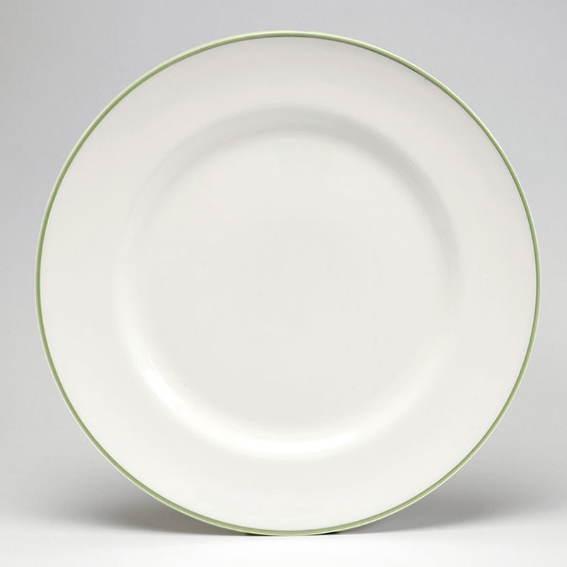 Dinner Plate, D26cm, Apple Green Rim-0