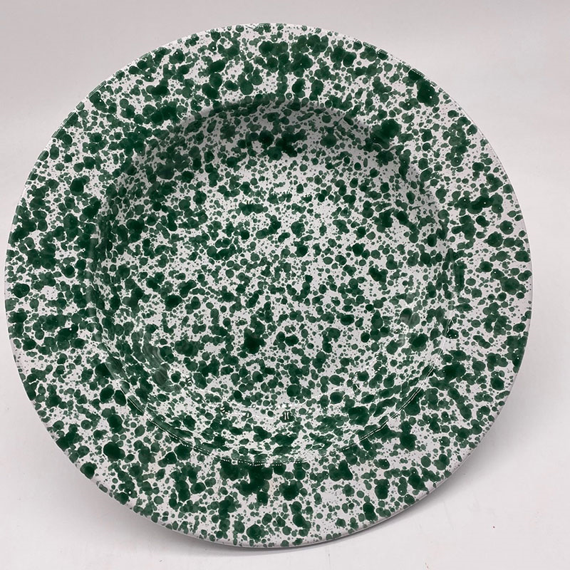 Splatter Pasta Plate, D23cm, Green-2