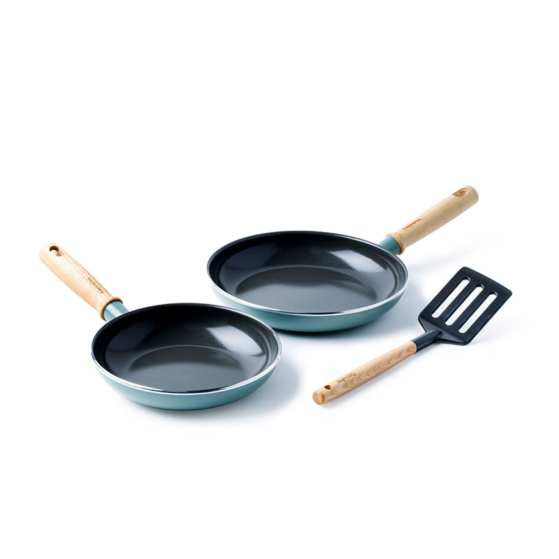 Mayflower Non-Stick Frying Pan Set with Spatula, Blue-0