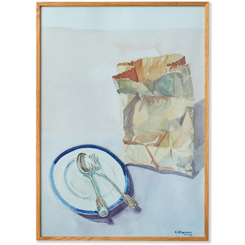 The Bag Framed Print, 50 x 70cm, Brown-1