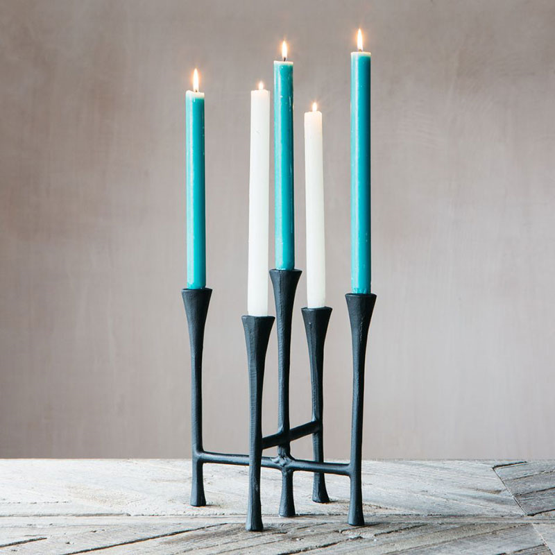 Tapaered Candle Holder, H28cm, Black-1