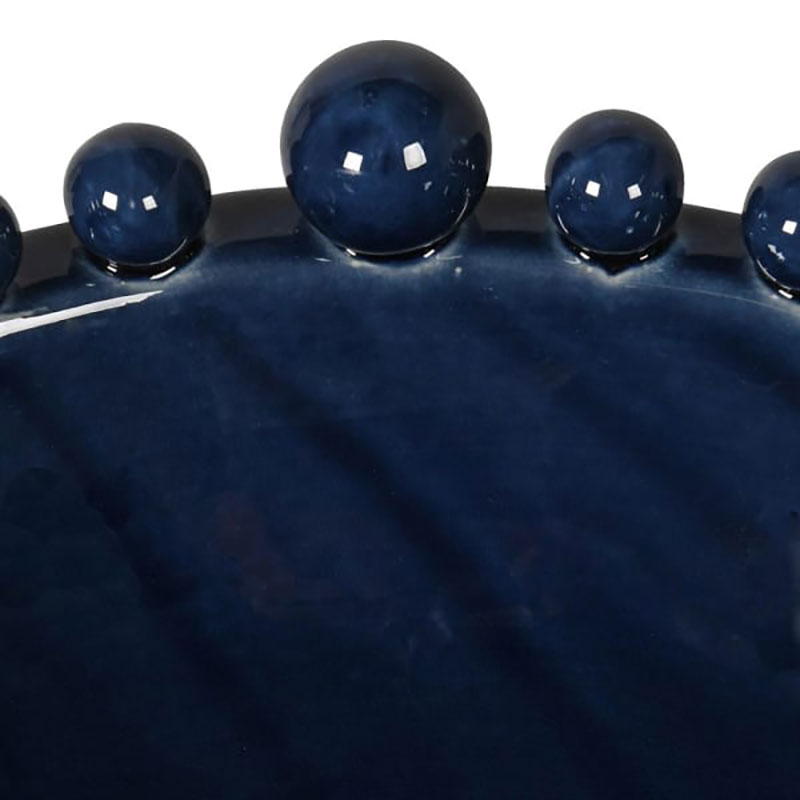 Bobble Edge Ceramic Bowl, D38cm, Dark Blue-2