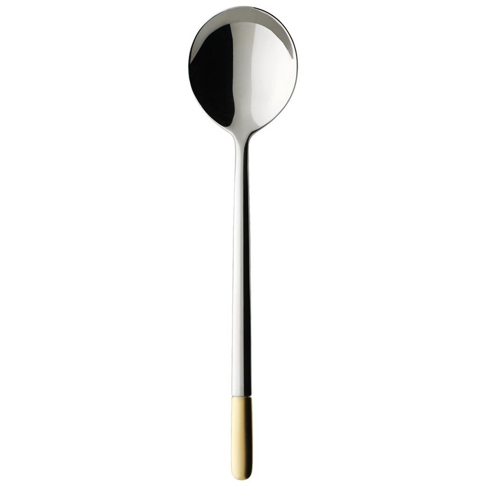 Ella Cream soup spoon, 17cm, stainless steel with partial gold plate-0