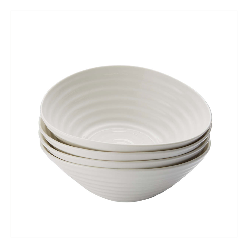 Ceramics Set of 4 cereal bowls, 19cm, White-0