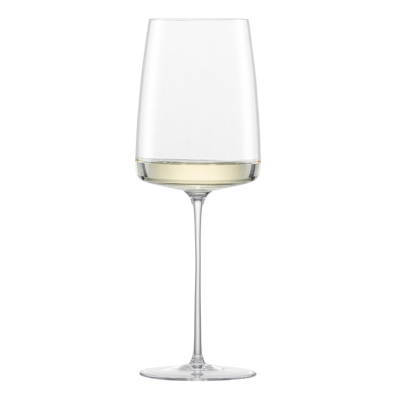 Simplify Set of 2 Crystal White Wine Glasses, 382ml, Clear-2