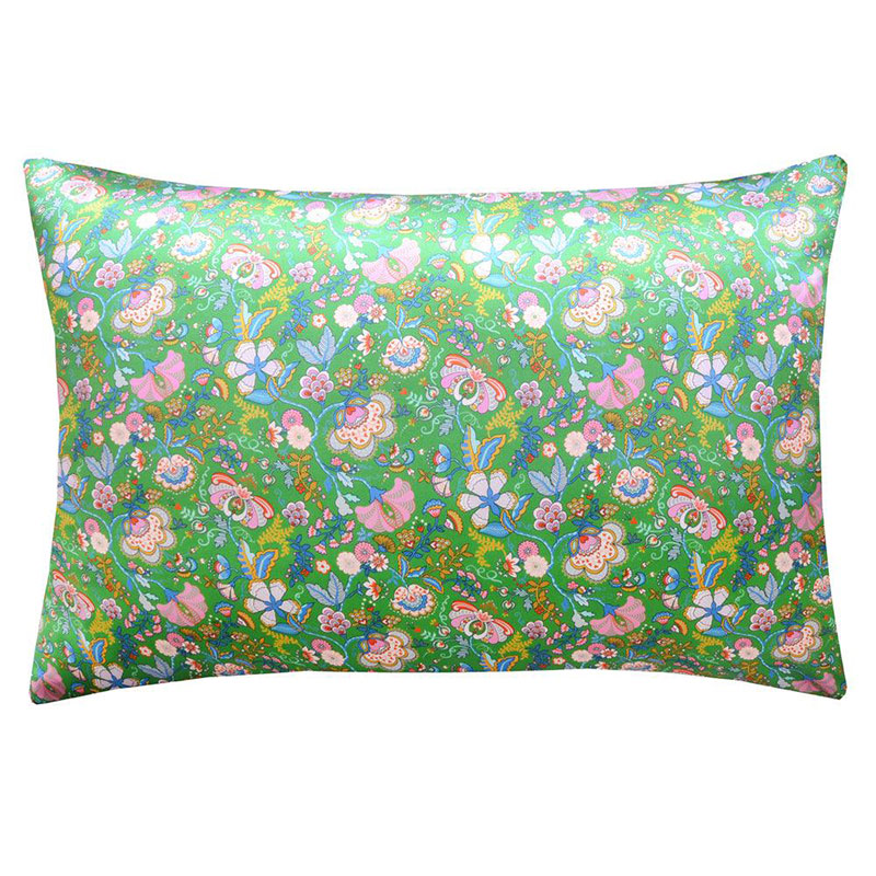 Mabelle Hall Pair of Silk Pillowcases, Single, Green-0