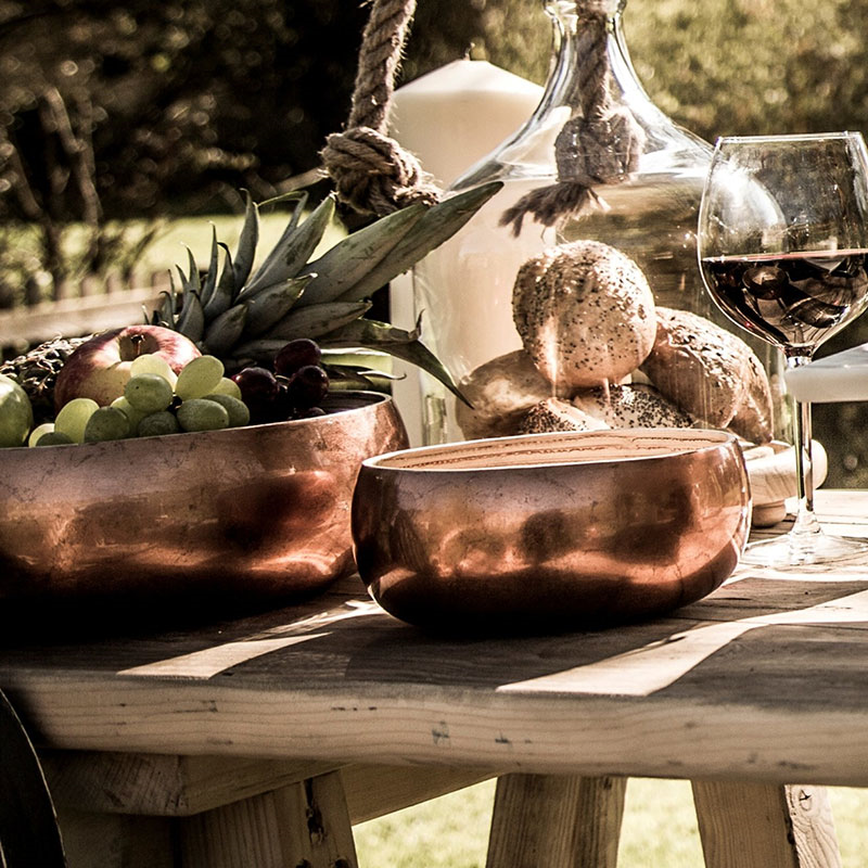 Serving bowl, 26cm, Copper Finish Bamboo-3