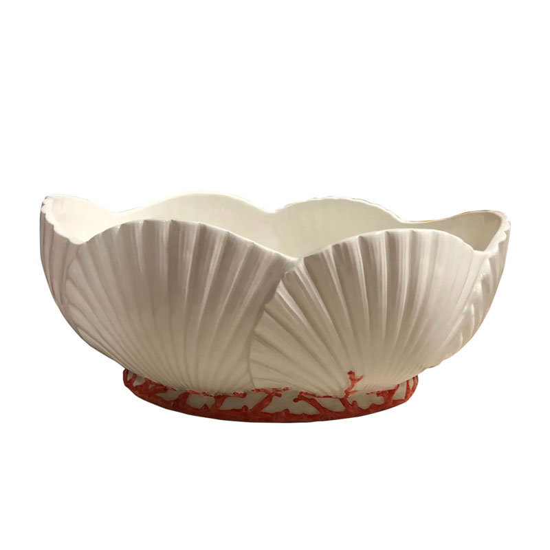 Saint Jacques Serving Dish, D40cm, White and Red-0