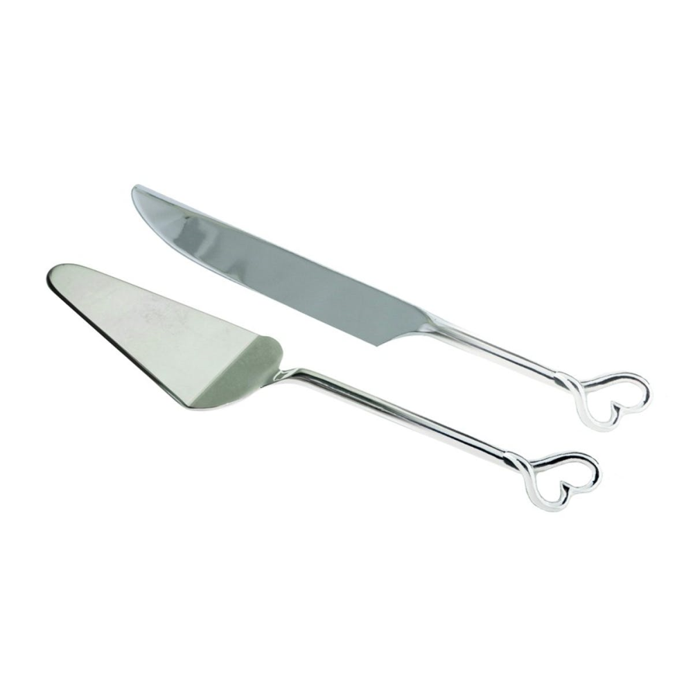 Amore Cake server and knife set, server 28cm - knife 31cm, Stainless Steel-0