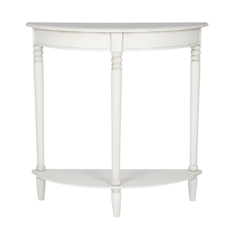 Heritage Half Moon Console Table, Elizabeth White-1