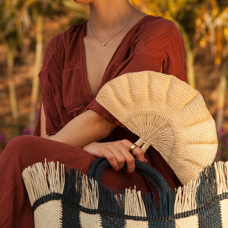 Classic Handwoven Fan, 24cm, Natural-5