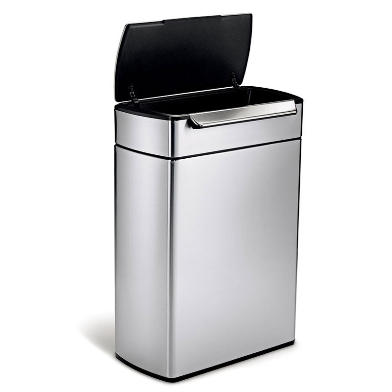 Touch Bar Bin, 48L, Brushed Stainless Steel-0