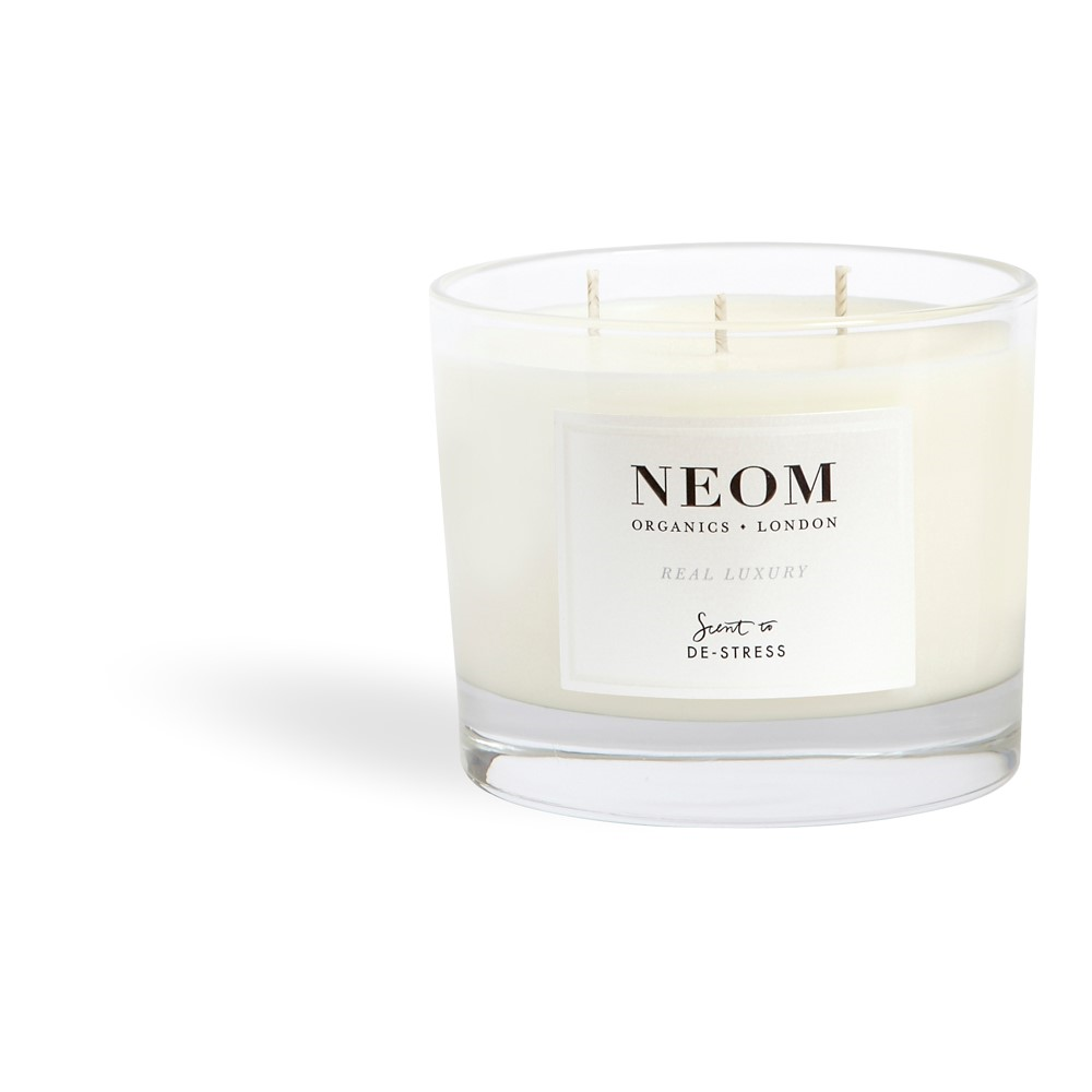 Scent to De-Stress 3 wick scented candle, White-3