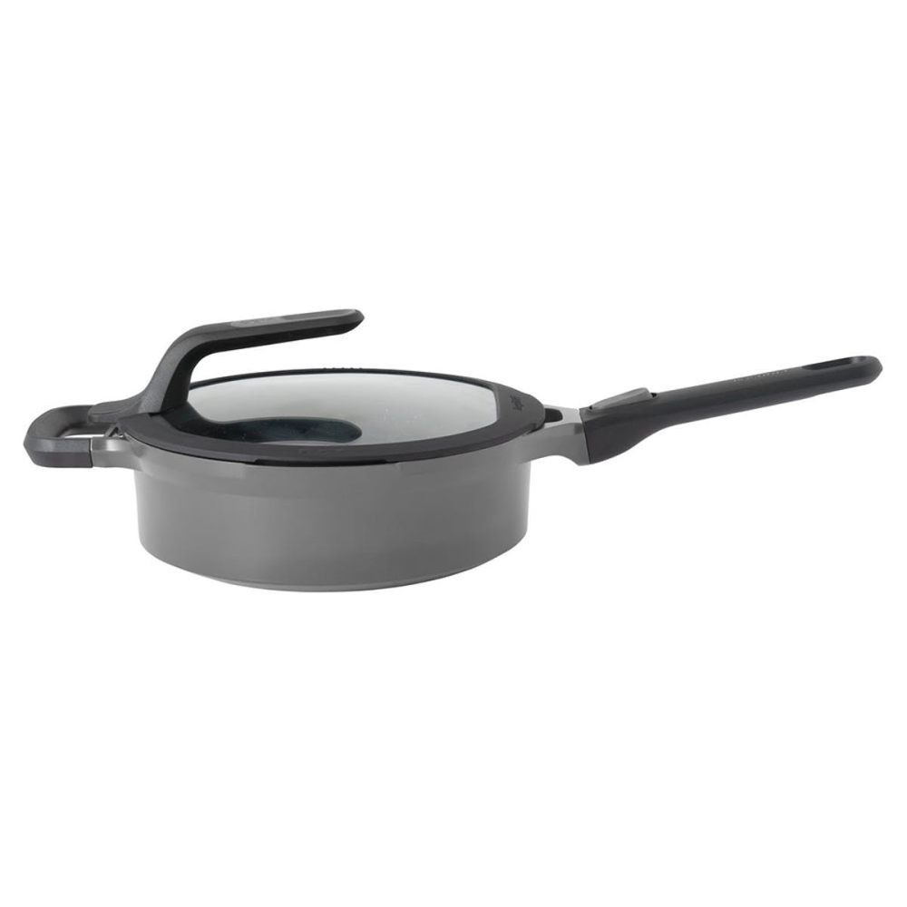 Gem, Covered Saute Pan with Detachable Handle, 24cm, Grey-0