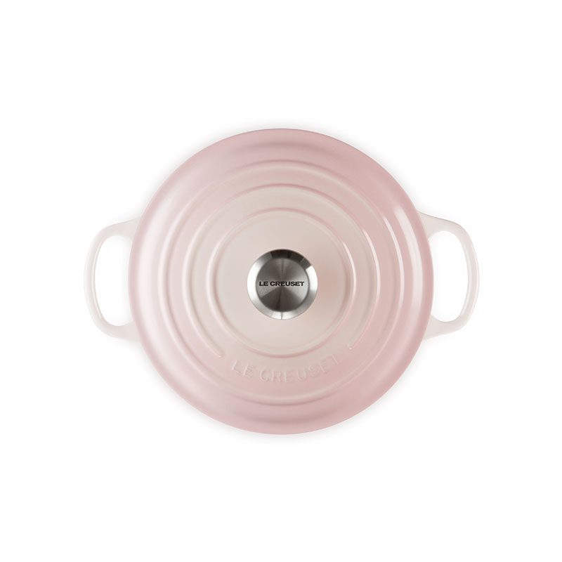 Signature Cast Iron Round Casserole, 28cm, Shell Pink-1