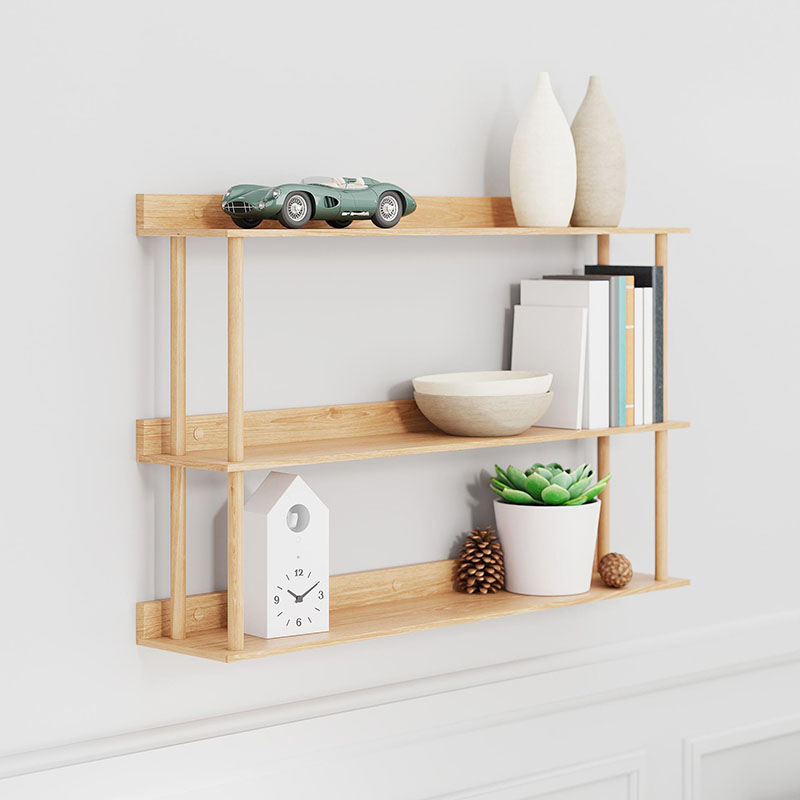 Platform 3 Shelf, H64 x W100cm, Oak-2