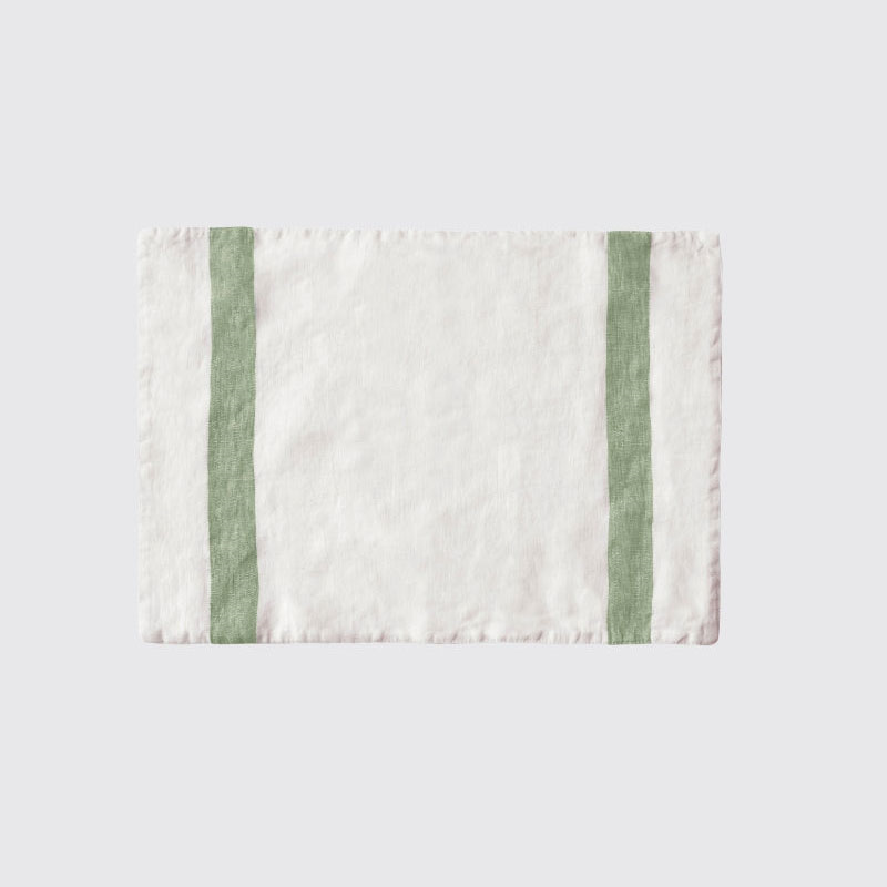 Arles Stripe Placemat, H32 x W47cm, Olive-1