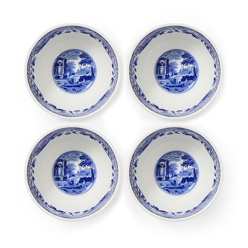 Blue Italian Set of 4 Dip Bowls, D10cm, Blue-2