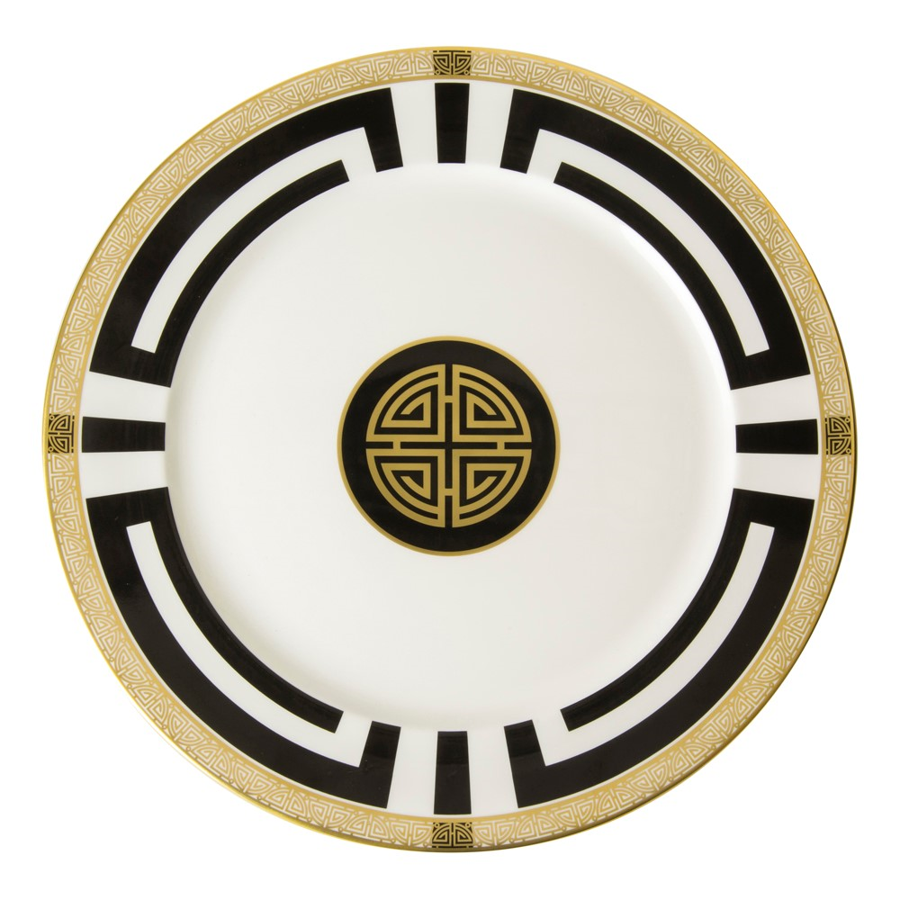 Satori Black Service plate, 30cm, Black/White/Gold-0