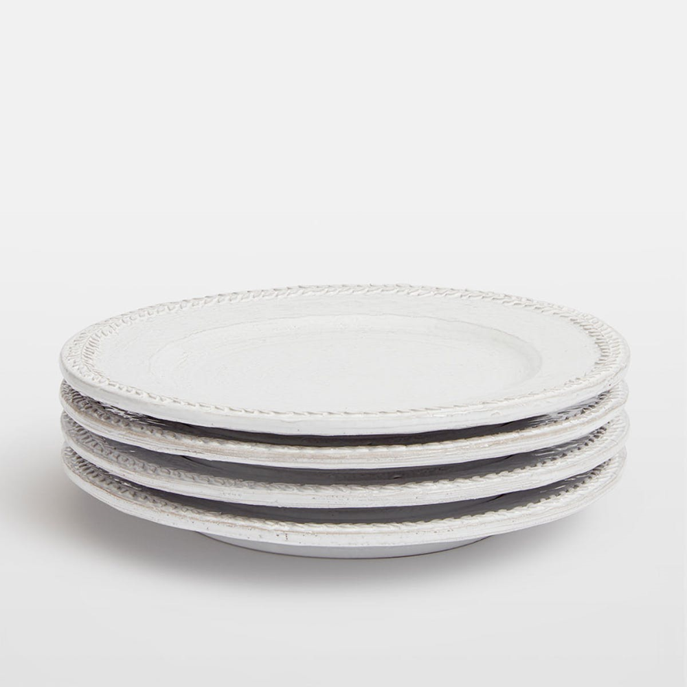 Hillcrest Set of 4 Side Plates D21cm, White-0