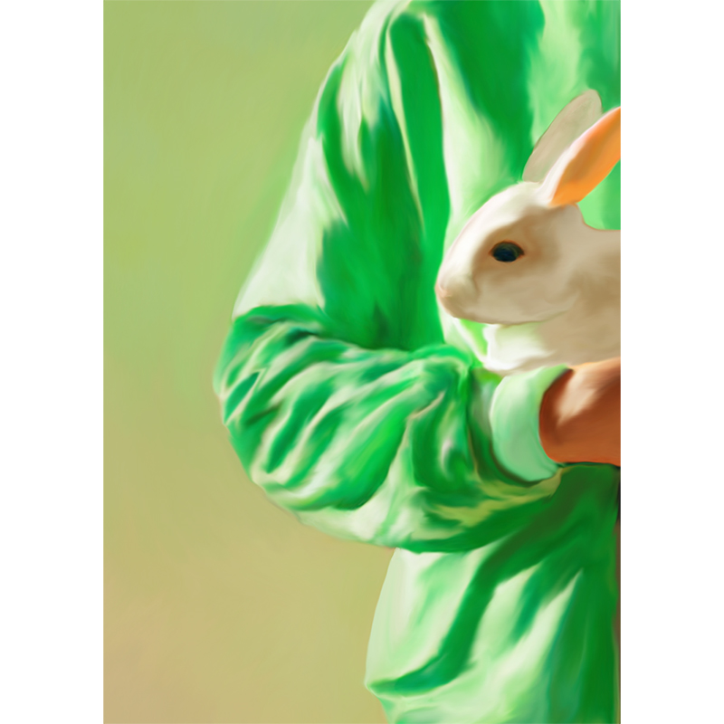 White Rabbit Art Print, 50 x 70cm-0