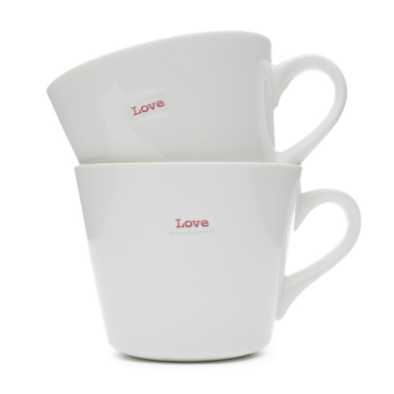 'Love' Set of 2 Bucket Mugs, 380ml-0