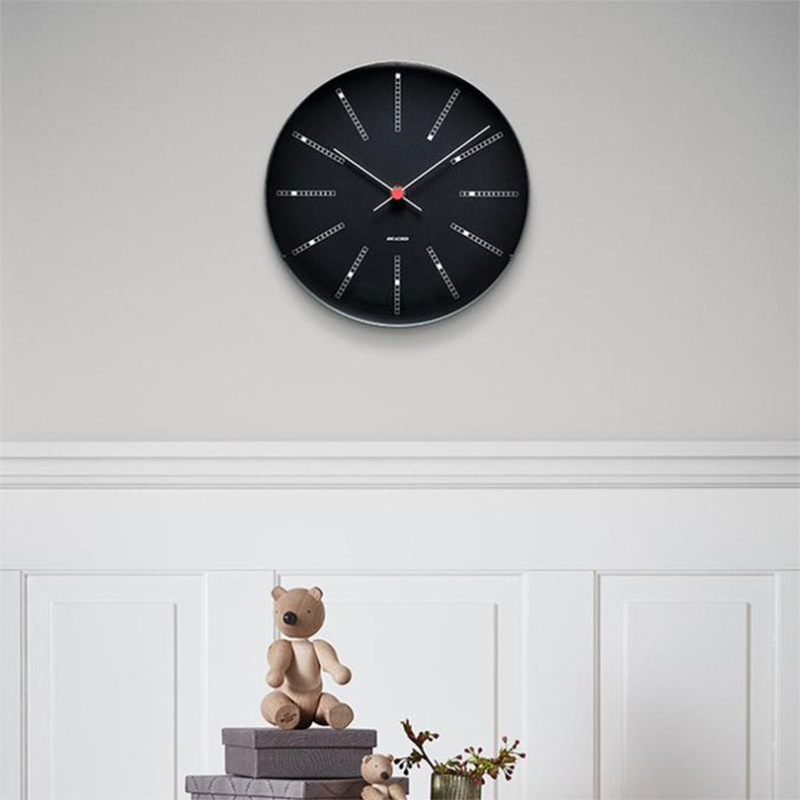 Bankers Wall Clock, D29cm, Black-0