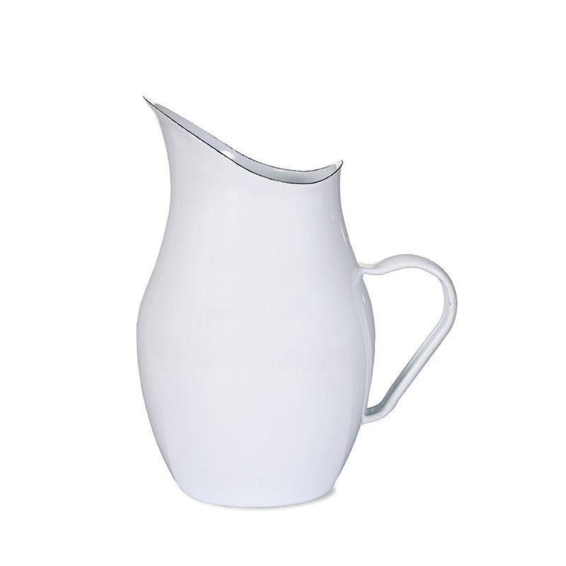 Water pitcher, white/enamel-1