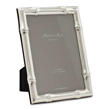 Wide Bamboo Photograph frame, 4 x 6", Silver-0