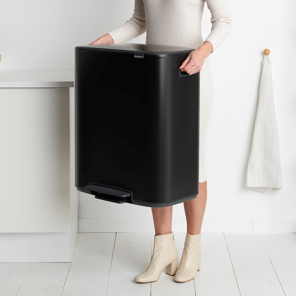 Bo Pedal bin, 2 x 30L, Matt Black-2