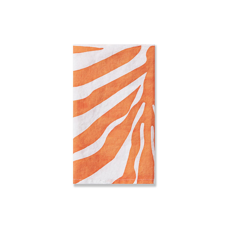 Zebra Linen Napkin, 50cm x 50cm, Tangerine Orange-2