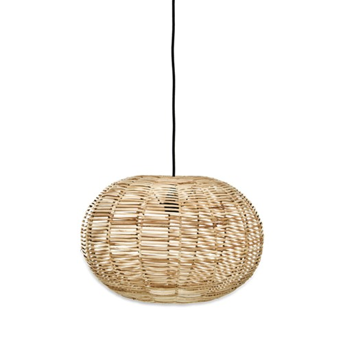 Noko Round Wicker Pendant, D29cm, Natural-2