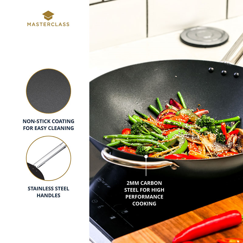 Professional heavy duty non-stick wok, 35.5cm / 14"-3