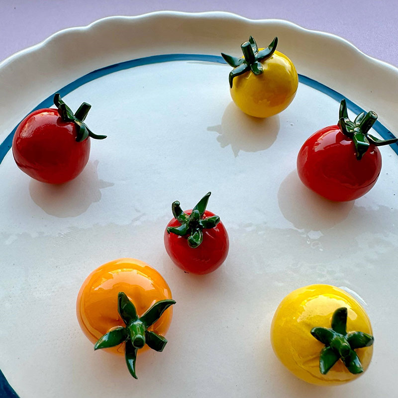 Minnie-Mae Studio Cherry Tomato Plate, D22cm, Multi-5