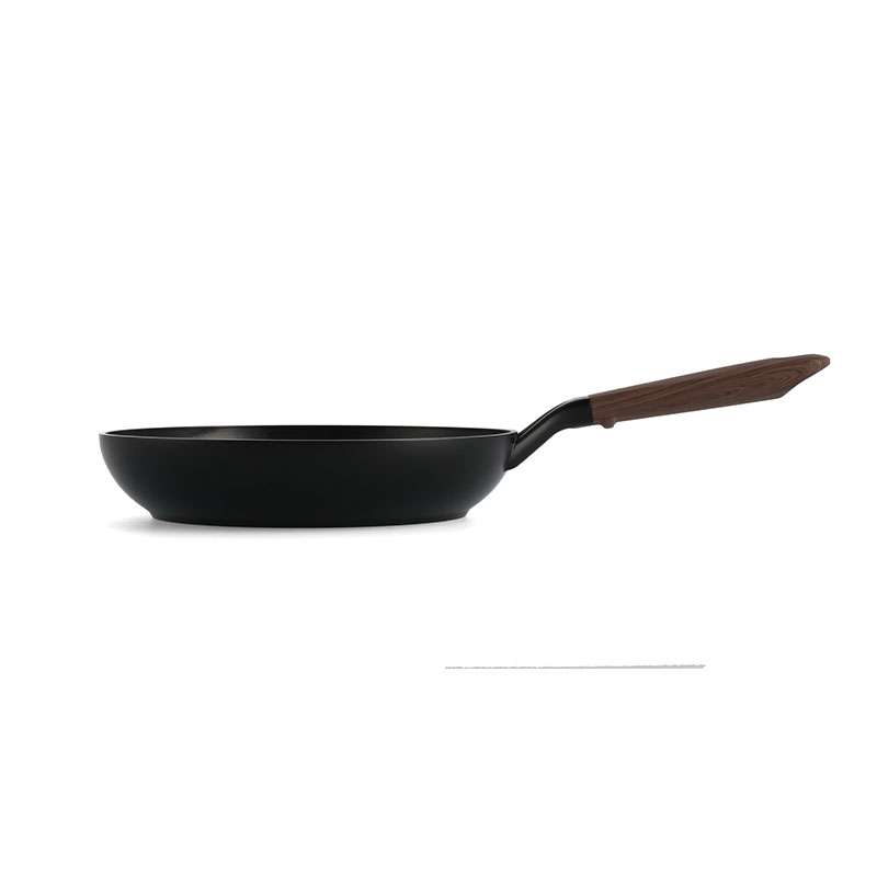 Eco-Smartshape Non Stick Wok with Dark Wood Patterned Handle, 24cm, Black-4