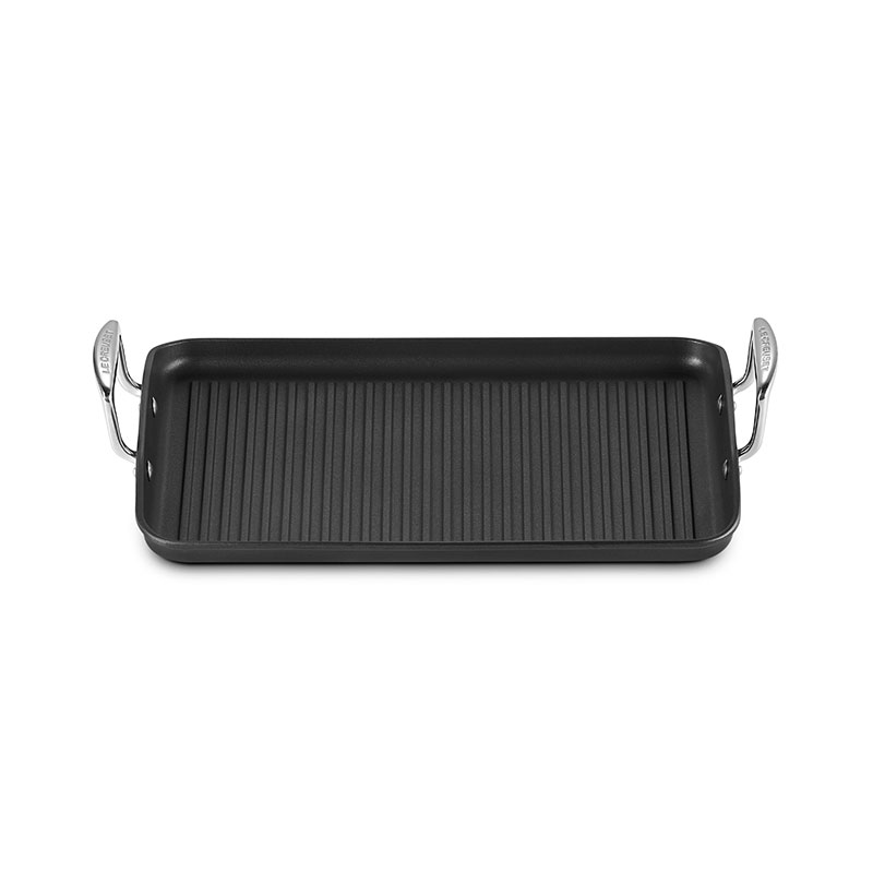 Toughened Non-Stick Ribbed rectangular grill pan, 35cm-0