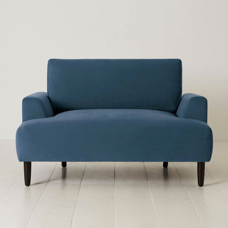 Model 05 Velvet Love Seat, Teal-1