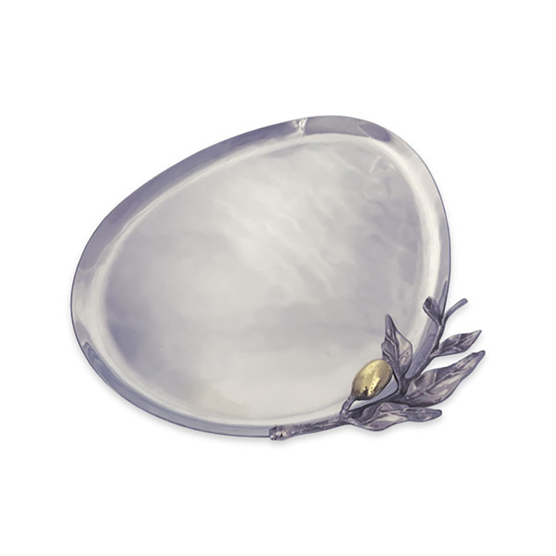 Olive Serving Tray, L23 x W29cm, Silver-1