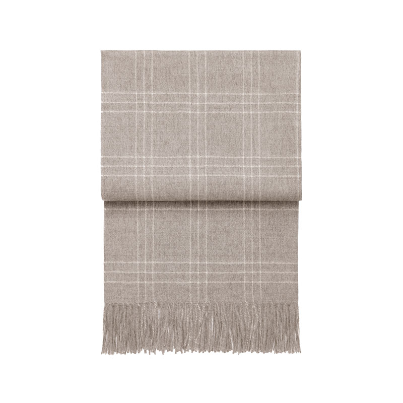 Superior Plaid Throw, H200cm x W130cm, Beige/White-0