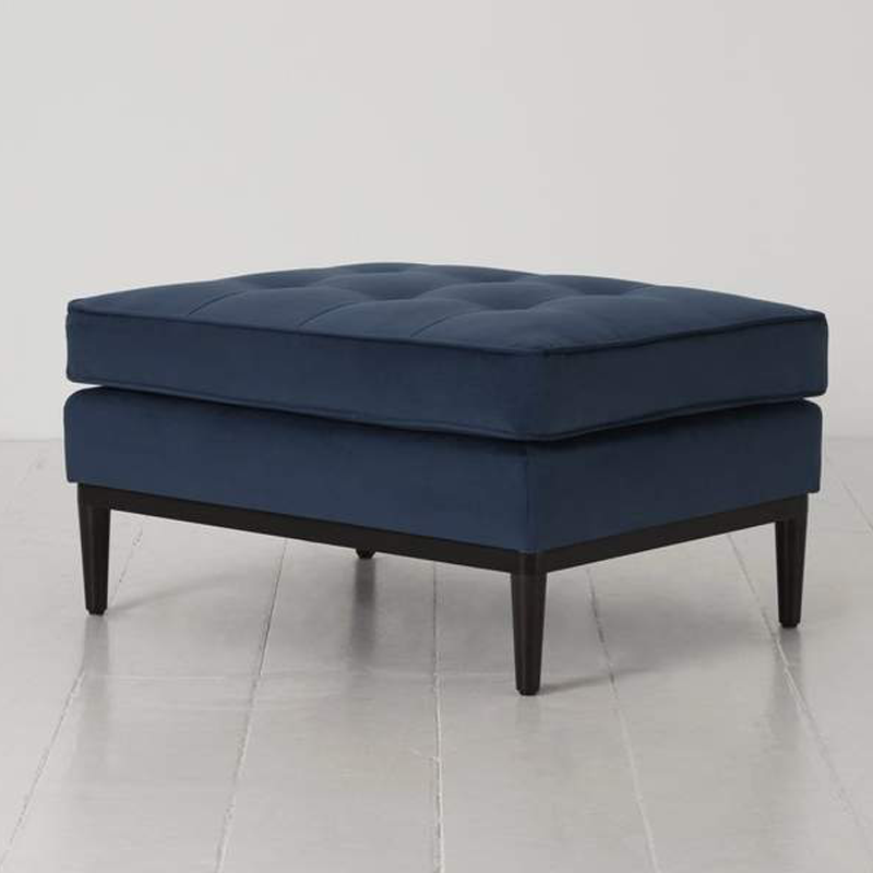 Model 02 Velvet Ottoman, Teal-1