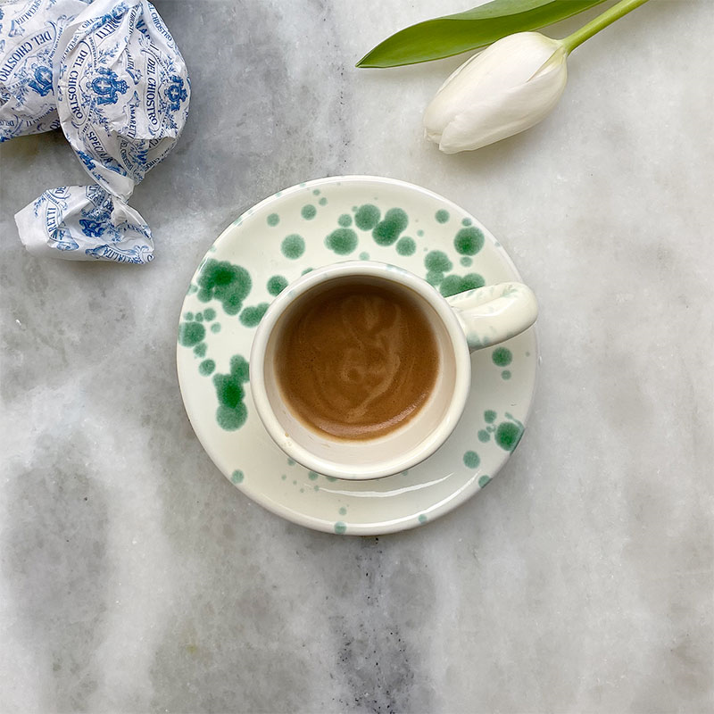 Splatter Espresso Cup & Saucer, D6.5cm, Pistachio-1