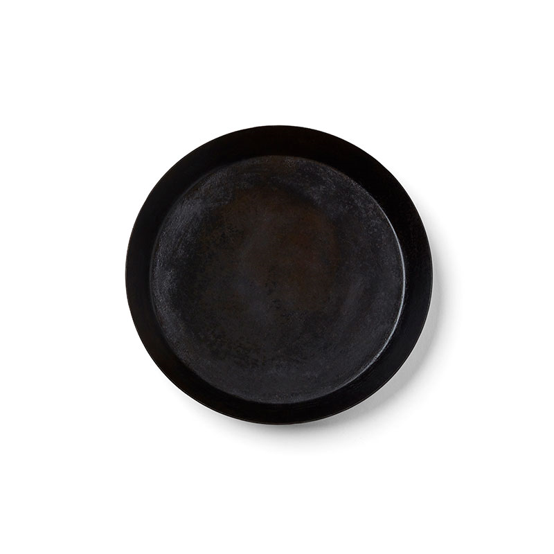 Black Iron Round Dish, 12", Black-0