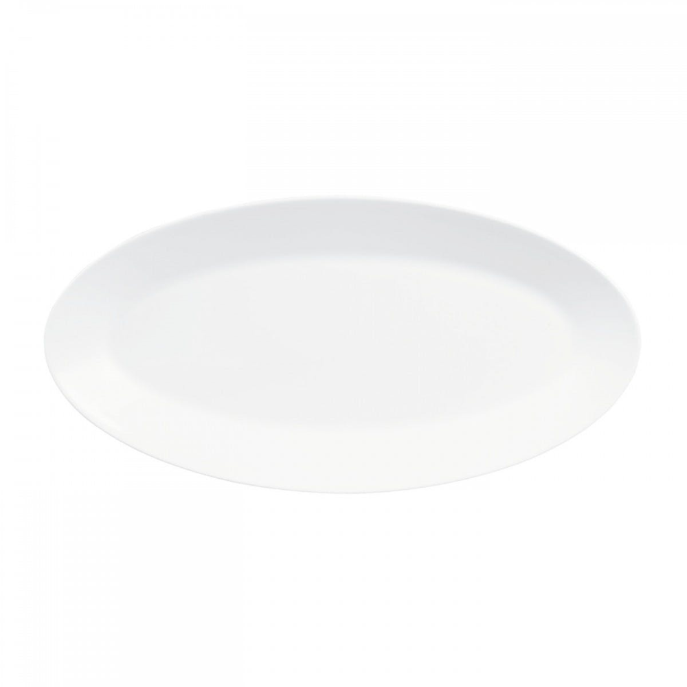 White Oval platter, 39 x 21.5cm-0