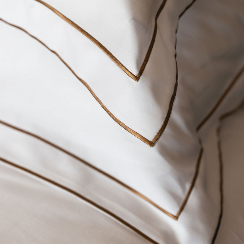 Frame Two Corded Pair of Oxford Pillowcases, Standard, Bronzed Umber-6