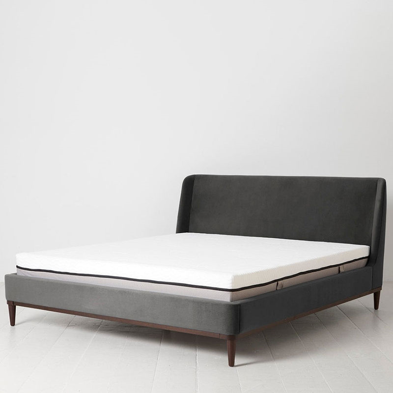 Bed 02 Velvet Super King Size Frame, Charcoal-0